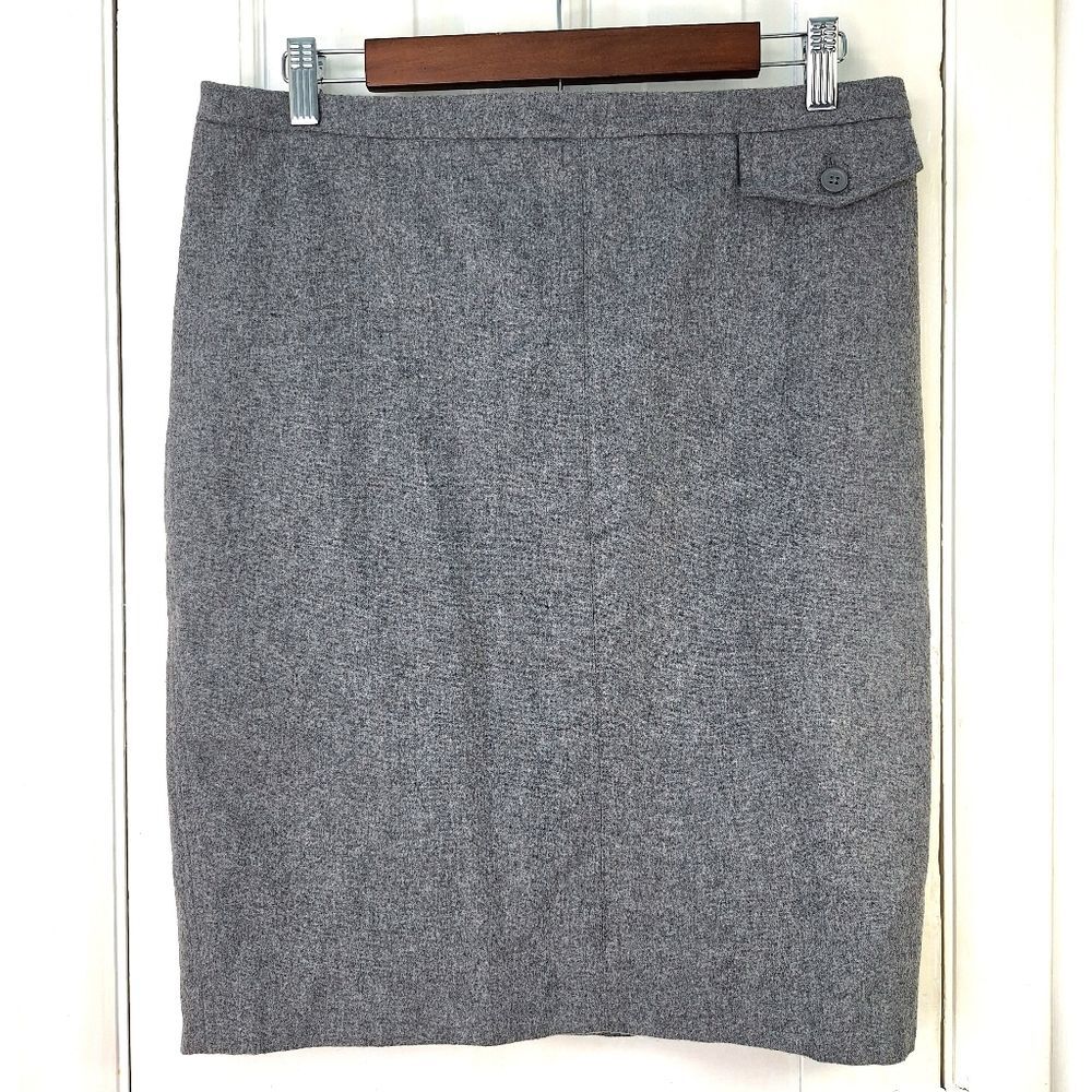 NWT Gap Gray Knee Length Winter Wool Skirt Sz 8